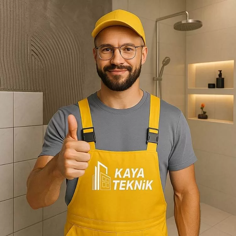 İzmir tadilat çalışması sırasında Kaya Teknik ustası